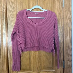Rose pink sweater from Garage